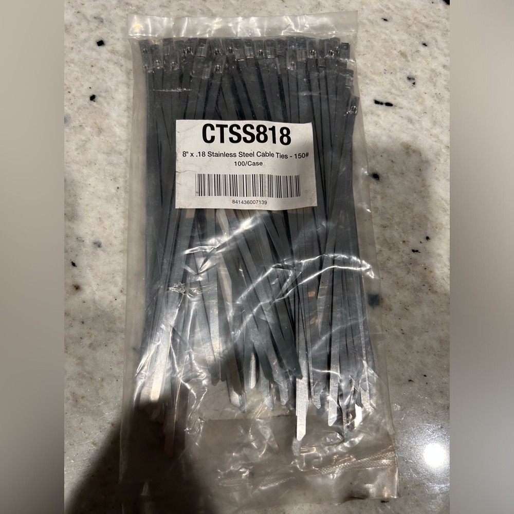 8”x.18” stainless steel cable ties